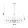 ACA Lighting Crystal závěsné svítidlo BLK82188PSGC