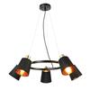 ACA Lighting závěsné svítidlo 5XE14 černý kov + stínítko D73XH100CM NORMA EG215P73BK