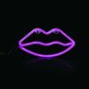 ACA Lighting neonová nástěnná dekorace LIPS, 50 LED na baterie 3xAA/USB, růžová, IP20, 15x2.3x36 F04507329