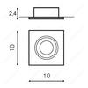 Stropní zápustné bodové svítidlo AZzardo Editta aluminium AZ0806 MR16/GU10 1x50W IP20 10cm hliníkové