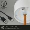 BRILONER LED nabíjecí stolní lampa 38 cm 2,6 W 280lm černá-dřevo IP44 BRILO 7438-114