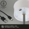 BRILONER LED RGB nabíjecí stolní lampa 38 cm 2W 200lm chrom IP44 BRILO 7466018