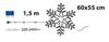 XmasKing Flash LED motiv vločka 60x55cm, PROFI 2-pin 230V venkovní, studená bílá
