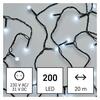 EMOS LED vánoční cherry řetěz – kuličky, 20 m, venkovní i vnitřní, studená bílá, časovač D5AC03