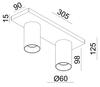 Deko-Light stropní přisazené svítidlo - Can Tilt hranaté, 2x 7,5 W GU10, bílá 348247