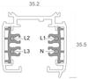 Deko-Light kolejnicový systém 3-fázový 230V D Line vestavná lišta 2m 220-240V AC/50-60Hz černá RAL 9011 2000  710005