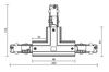 Deko-Light 3-fázový kolejnicový systém - D Line DALI T-spojka pravé-pravé-levé měnitelná 710533