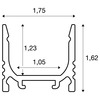 BIG WHITE GRAZIA 10, profil na stěnu, LED, standard, drážkovaný, 2m, černý 1000465