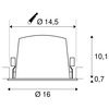 BIG WHITE NUMINOS DL XL vnitřní LED zápustné stropní svítidlo černá/černá 2700 K 20° 1003985