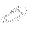 BIG WHITE (SLV) PANEL TRACK square 150 x 300 mm 1fázový spot černý 18 W 3000 K 1004933