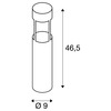 BIG WHITE SLOTS 45, venkovní stojací lampa, LED, 3000K, antracit, pr./V 9/46,5 cm, 6,3 W 231815
