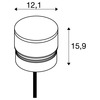 BIG WHITE (SLV) M-POL S Polehead Shader hlava svítidla, antracit, 19 W, 520/550 lm, 2700/3000 K, CRI90, DALI 1006393