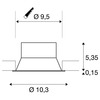 BIG WHITE (SLV) NEW TRIA 95 kroužek pro vestavbu do stropu, prohloubený, D: 10,3 H: 5,5 cm, IP 20, bílá 1007454