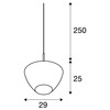 BIG WHITE (SLV) PANTILO CONVEX 29 závěsné svítidlo, 250cm, E27, max. 40W, zlaté 1007880