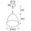 BIG WHITE (SLV) PRO CONE 20 závěsné svítidlo, délka závěsu 250 cm, E27, 1x max. 60 W, zlatá / černá 1008129