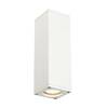 BIG WHITE THEO, venkovní nástěnné svítidlo, QPAR51, IP44, hranaté, up/down, bílé, max. 70 W 229531