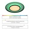 LEUCHTEN DIREKT is JUST LIGHT LED stropní svítidlo, černá, stmívatelné, dálkový ovladač, paměť RGB+2700-5000K