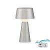 JUST LIGHT LED stolní lampa na baterie stříbrná dotykový stmívač IP54 USB vnitřní i venkovní použití 3000K LD 19260-21