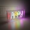 LEUCHTEN DIREKT is JUST LIGHT LED nástěnné svítidlo nápis HAPPY vícebarevné USB vypínač dekorativní LD 85027-70