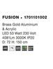Nova Luce Futuristický LED lustr Fusion v nadčasových barvách - 720 x 1500 mm, 3000 K, zlato-bílá NV 1701101002