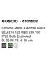 NOVA LUCE nástěnné svítidlo GUSCIO chromovaný kov a jantarové sklo E14 1x5W 230V IP20 bez žárovky 6101602