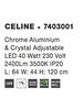 NOVA LUCE závěsné svítidlo CELINE chromovaný hliník a křišťál nastavitelné LED 40W 3000K IP20 7403001