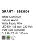 NOVA LUCE závěsné svítidlo GRANT bílý hliník přírodní dřevo bílý kabel E14 1x5W IP20 bez žárovky 8883801