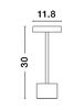 NOVA LUCE venkovní stolní lampa FUMO černý hliník a akryl LED 2W 3000K 3000K 220-240V 163st. IP54 vypínač na těle / USB kabel 9002864