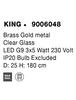 NOVA LUCE závěsné svítidlo KING mosazný zlatý kov foukané čiré sklo G9 3x5W 230V IP20 bez žárovky 9006048