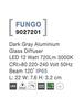 NOVA LUCE venkovní nástěnné svítidlo FUNGO tmavě šedý hliník skleněný difuzor LED 12W 3000K 220-240V 120st. IP65 světlo dolů 9027201