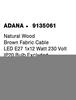 NOVA LUCE závěsné svítidlo ADANA přírodní dřevo hnědý textilní kabel E27 1x12W 230V IP20 bez žárovky 9135061