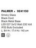 NOVA LUCE závěsné svítidlo PALMER kouřové sklo černý kabel černá kovová základna E27 3x12W 230V IP20 bez žárovky 9241150