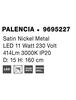 NOVA LUCE závěsné svítidlo PALENCIA nikl satén kov LED 11W 230V 3000K IP20 9695227