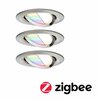 PAULMANN SmartHome Zigbee vestavná svítidla sada LED Coin Nova Plus 3x3,5W RGBW kruhové kov kartáčovaný 929.65 P 92965