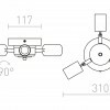 RENDL POSTE stropní základna chrom 230V E27 3x20W R11799