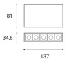 LED2 1251133D LINEAR ON 5, B DIM 10 3000K STROPNÍ ČERNÉ