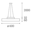 LED2 3111233DT RINGO 60 P/N-Z, B DIM 54+6W 3000K závěsné černé