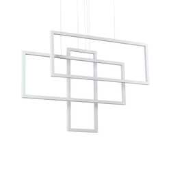 LED Závěsné svítidlo Ideal Lux FRAME SP RETTANGOLO BIANCO 253589 93W 9600lm 3000K IP20 103cm bílé