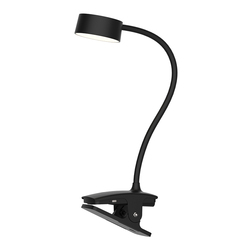 Solight LED stolní nabíjecí lampička, 2W, 210lm, 3CCT, černá, clip WO3001-B