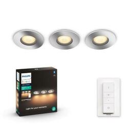 Hue White Ambiance Zápustné bodové svítidlo Philips Adore BT 8719514340817 LED GU10 3x5W 3x350lm 2200-6500K IP44 230V, chromové s dálkovým ovladačem a Bluetooth