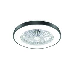 ACA Lighting černý stropní ventilátor se stmívatelným LED svítidlem 50cm s dálkovým ovládáním FANOKBL10G