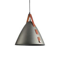 ACA Lighting závěsné svítidlo 1XE27 černý kov+kůže D33XH100CM NAOMI HL41441P33BN