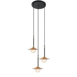 ACA Lighting závěsné svítidlo 3XG9 mosaz/černý kov + sklo D45XH106CM LAYLA HL4313P35BB