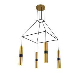 ACA Lighting závěsné svítidlo 4XGU10 mosaz kov 56X56XH150CM DA VINCI HM854P56BR