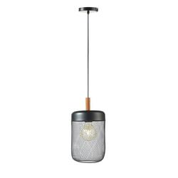 ACA Lighting závěsné svítidlo 1XE27 dřevo+ černá kov D20XH154CM PAROT TF501P20BK