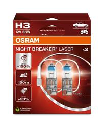 OSRAM H3 12V 55W PK22s NIGHT BREAKER LASER +150% více světla 2ks 64151NL-2HB