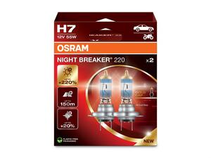 OSRAM H7 12V 55W PX26d NIGHT BREAKER 220 +220% 2ks 64210NB220-2HB