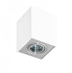 Stropní bodové přisazené svítidlo AZzardo Eloy 1 white/aluminium AZ0872 GU10 1x50W IP20 9,5cm hranaté bílo-hliníkové