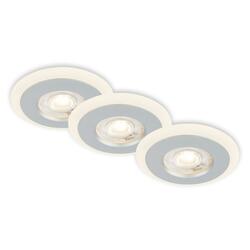 BRILONER LED vestavná svítidla sada, pr.8,4 cm, 3x LED, 5 W, 460 lm, matný chrom IP44 BRI 7039-034