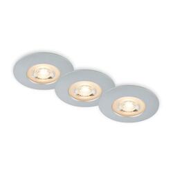 BRILONER LED vestavná svítidla, pr.9 cm, 3x LED, 5 W, 480 lm, matný chrom IP65 BRI 7044-034